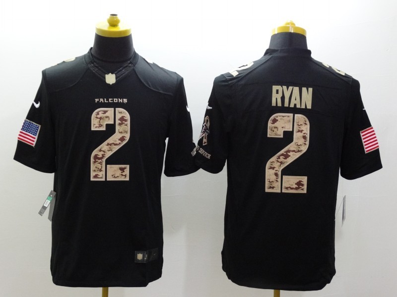 Men's Atlanta Falcons Matt Ryan #2 Black Jersey